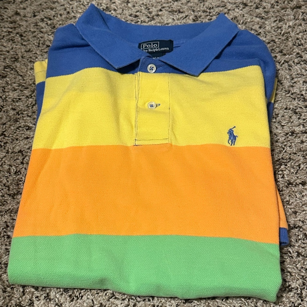 Boys Polo Ralph Lauren - Striped Polo Short Sleeve Shirt. GREAT CONDITION!
